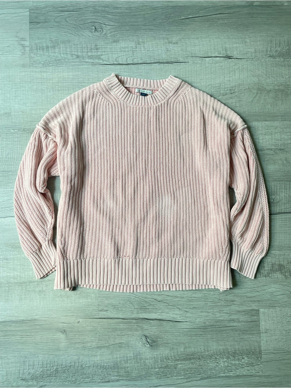 Lightweight Crewneck Oversized Sweater in Light Pink